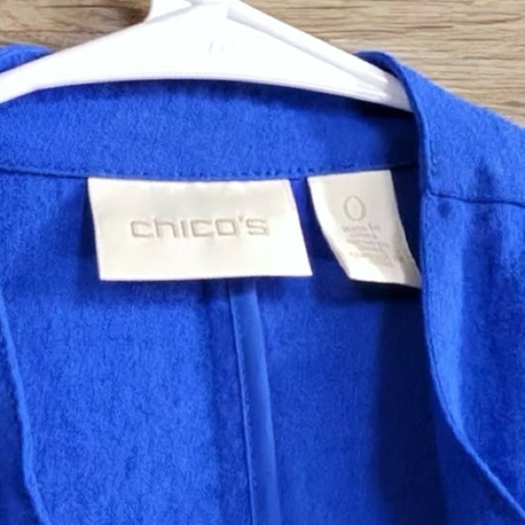 Chico's Royal Blue Textured Jacket Blazer - Picture 5 of 7